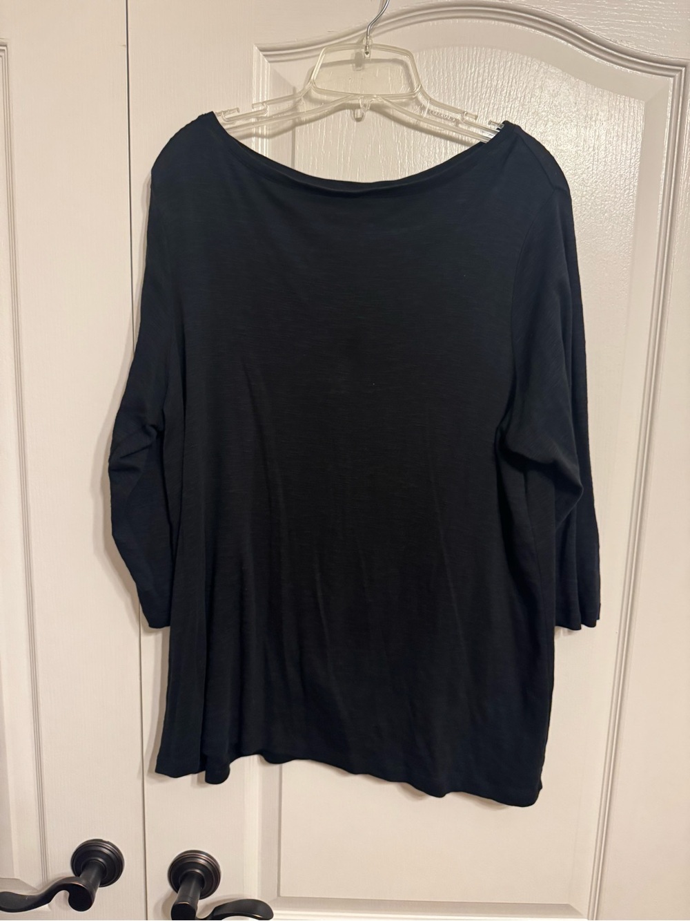 J. Jill Black Long-Sleeve Boatneck Top